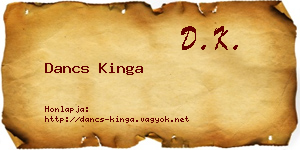 Dancs Kinga névjegykártya