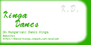kinga dancs business card